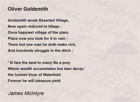 oliver goldsmith poems